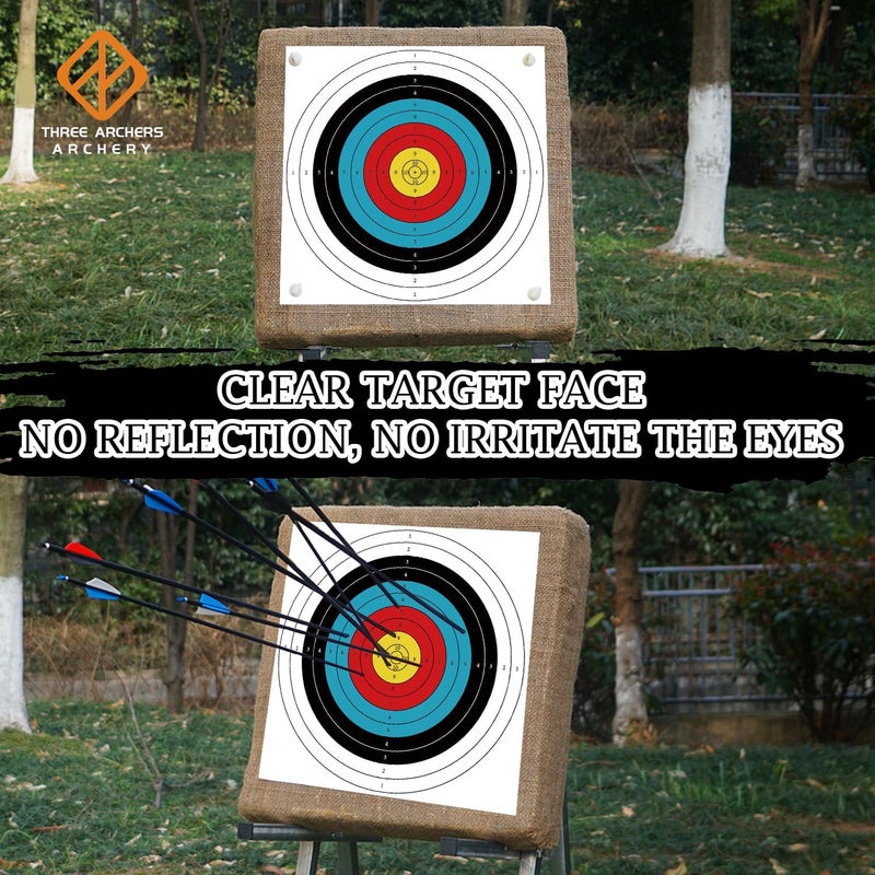 THREE ARCHERS أهداف الرماية ورقية 20 قطعة هدف رماية قياسي للفناء الخلفي 23.6 إنش 10 حلقة أهداف قوس وسهم للصيد والرماية ملحقات الرماية للتدريب على الأهداف - Image 5